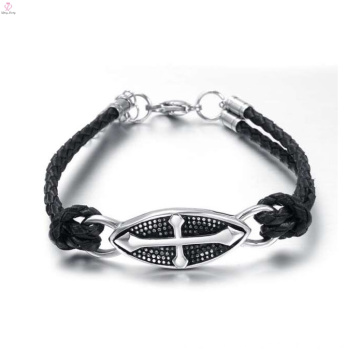 Bracelets de cuir gothique chrétien de qualité supérieure, bijoux de bracelet de charme gothique
